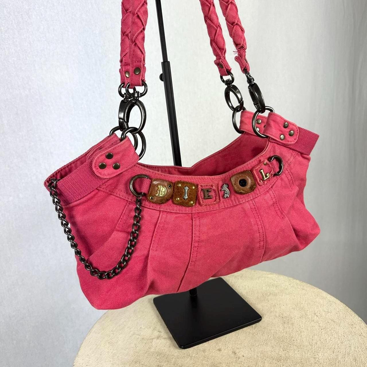 Vintage Diesel Archive Shoulder Bag, in Pink Canvas - Rare Colour