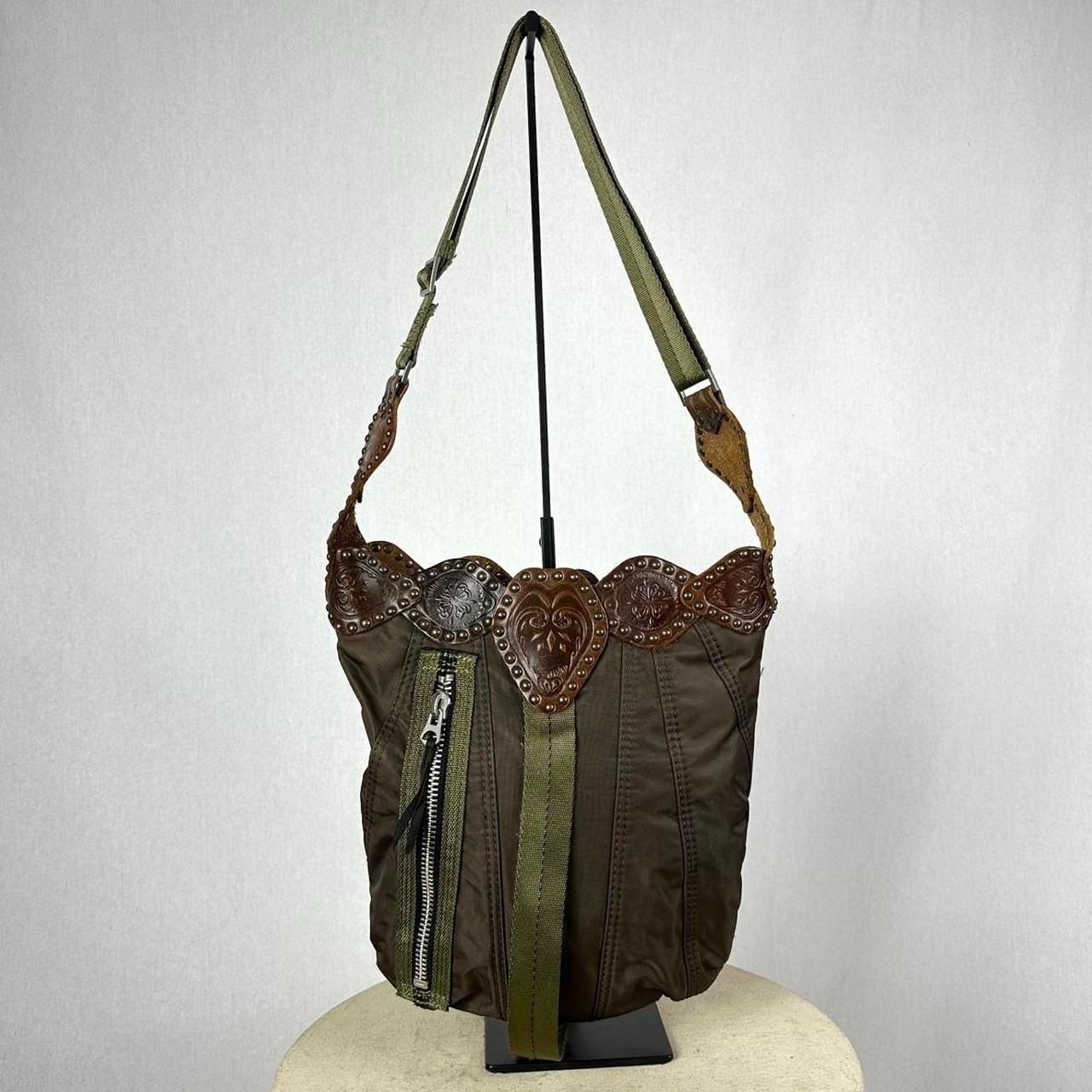 Diesel Archive Medieval Crossbody Shoulder Bag, Leather & Canvas 