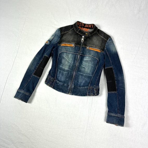Miss Sixty Denim Biker Racer Jacket, Y2k - Etsy UK