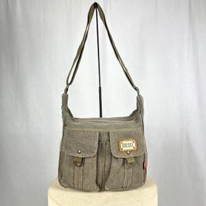 Diesel gorpcore multipocket crossbody bag in canvas