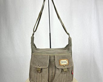 Y2K Diesel Utility Cargo Bag Canvas and Leather Techwear