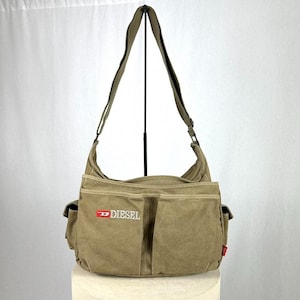 Diesel gorpcore multipocket crossbody bag in canvas