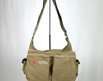 Diesel Vintage Gorpcore Rucksack aus khaki Canvas