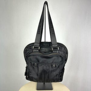 Diesel y2k multi pocket shoulder bag in nylon & leather