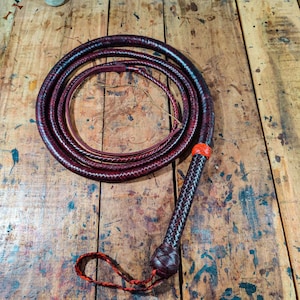 Handmade Kangaroo Leather Bullwhip: Indiana Jones Style, 4ft-12ft