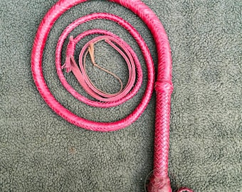 Handmade Kangaroo Leather Bullwhip in Brandy Color Indiana Jones Style, 4ft-12ft/16 plait