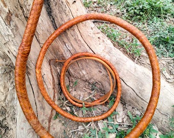 Handmade Kangaroo Leather Bullwhip: Indiana Jones style in Tan Color  4-12 ft/ 16 plait