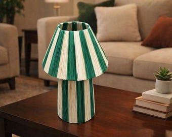 Handmade Moroccan Raffia Table Lamp, Natural Fiber Boho Bedside Lamp, Woven Accent Light, Artisan Home Decor