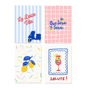 4 cartes format carte postale Dolce Vita téléchargeables