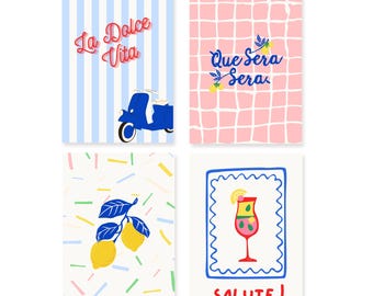 4 cartes format carte postale Dolce Vita téléchargeables