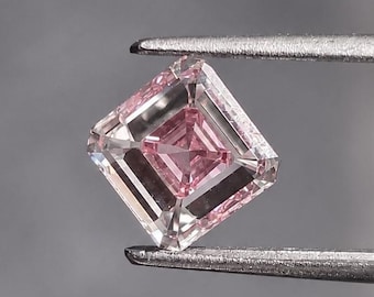 Fancy Pink Asscher Lab Grown Diamond Step Cut Loose Diamond Designer Diamond For Jewelry Making Custom Jewelry Diamond For Her