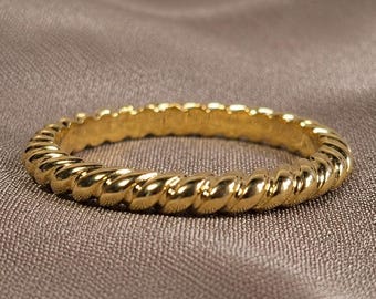 Gold Twist Eternity Band Dainty Wedding Band Minimalist Rope Band Stackable Band Customized Anniversary Gift For Her