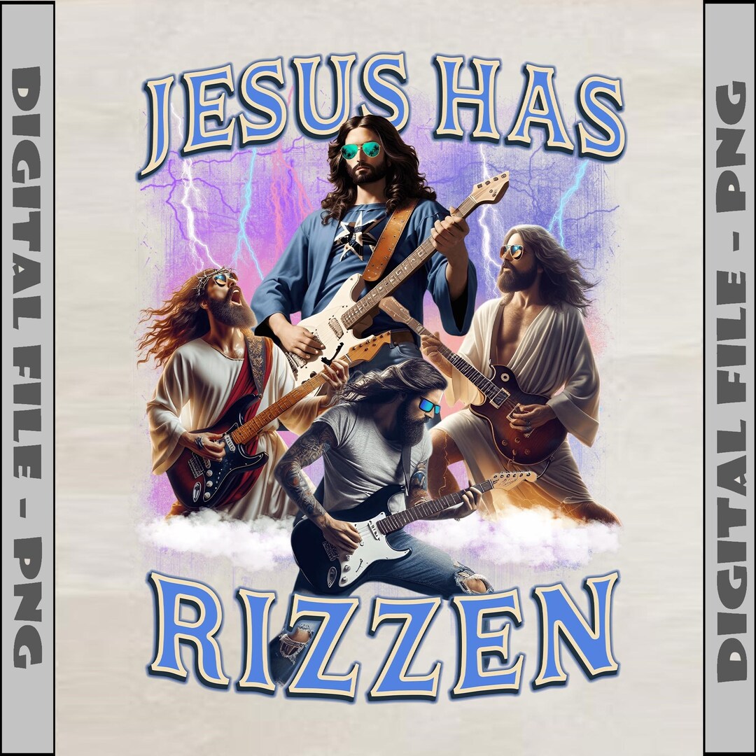 Jesus Got Rizz Jesus Has Rizzen PNG Retro 90s Graphic Bootleg Shirt Easter PNG Funny ...