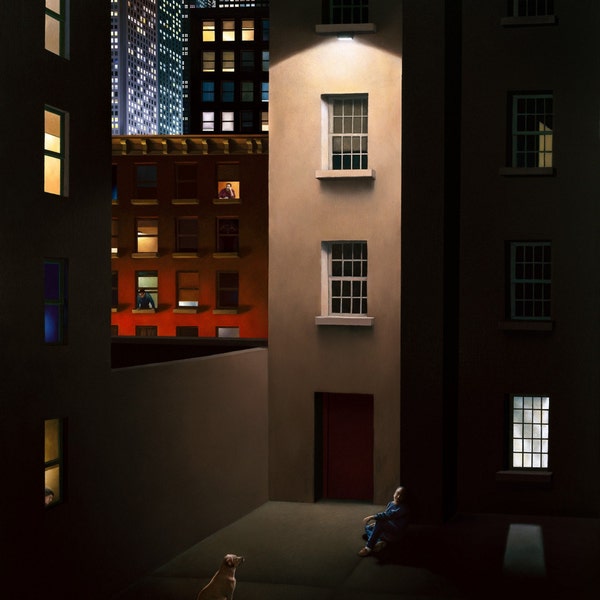 Manhattan at Night ,Dreaming of Home,  limited edition Archival Ink Print