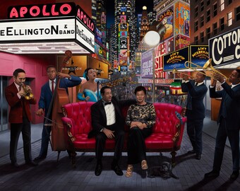 Tribute to Harlem in Times Square Limited and signed Archival Ink Print, Giclée