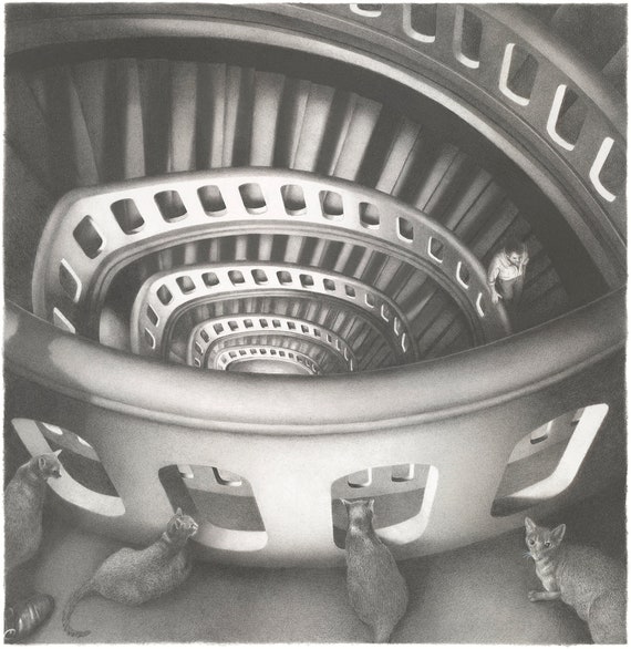 Descending A Staircase,  Signed, limited edition of 10, Archival Ink Print Giclée