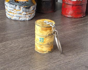 Rust Barrel Keychain – Handmade Rust-Inspired Keychain, Mini Barrel Keychain, Rust Fan Gift, Gamer Accessory