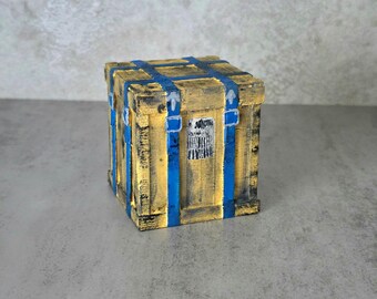 Rust Basic crate – Handmade Game Decor, Mini Basic crate Replica, Gaming Room Decor, Rust Fan Gift