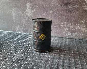 Rust Diesel barrel Miniature – Handmade Game Decor, Mini Barrel Replica, Gaming Room Decor, Rust Fan Gift