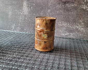 Rust Barrel Miniature – Handmade Game Decor, Mini Barrel Replica, Gaming Room Decor, Rust Fan Gift