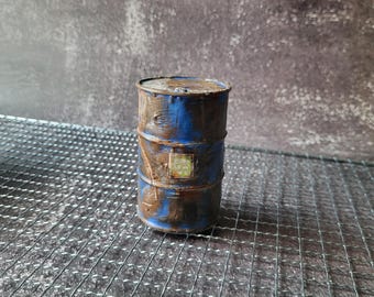 Rust Barrel Miniature – Handmade Game Decor, Mini Barrel Replica, Gaming Room Decor, Rust Fan Gift