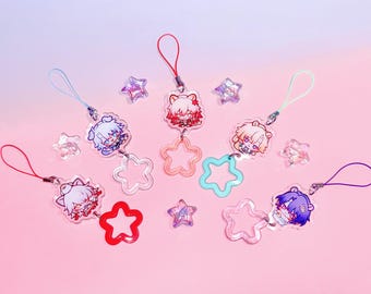 Honkai Star Rail Phone Charm Keychain Strap with Free Holographic Sticker Gift (vol. 2)