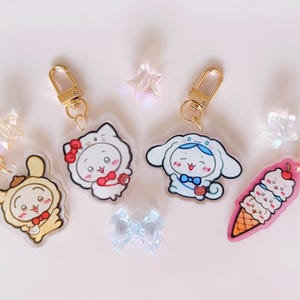 Chiikawa Charms Keychains with Free Holographic Sticker Gift