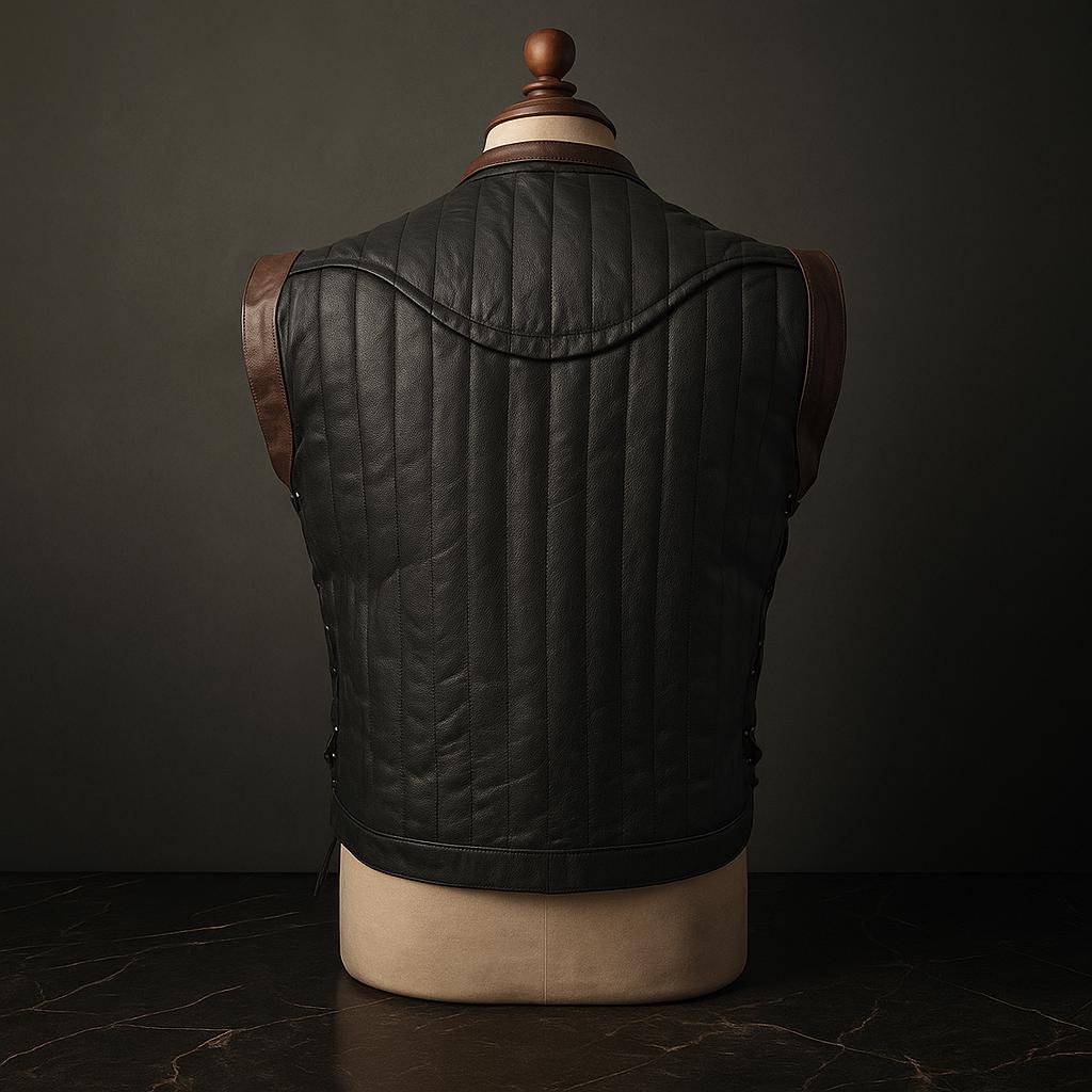 Medieval Leather Jerkin for Men | Black & Brown Renaissance Vest