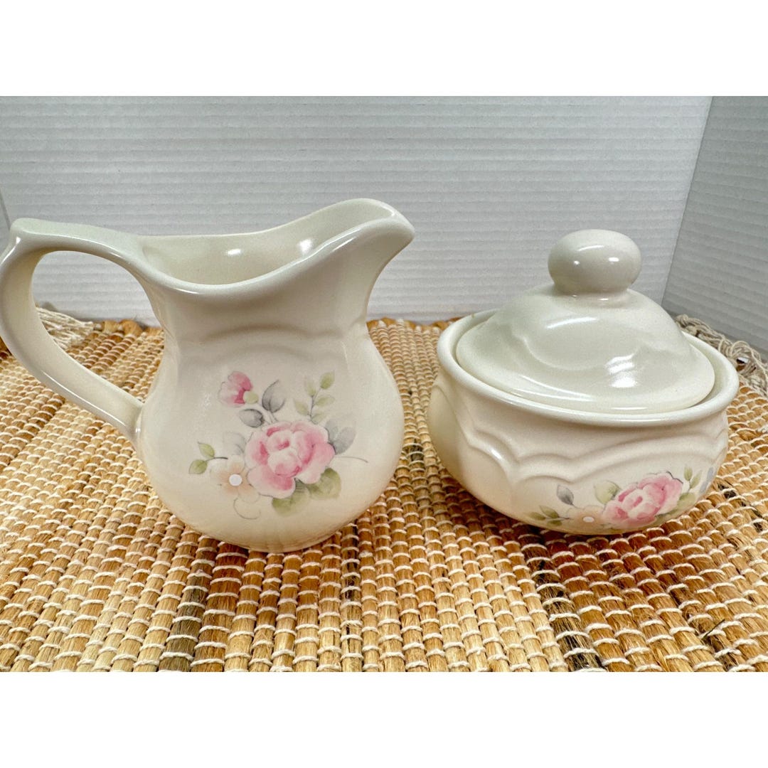 Graff Tea Pfaltzgraff Tea Rose Sugar and Creamer Set - 4.5 Inches Tall Each - Etsy