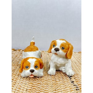 Vintage Homco Ceramic Puppies- Cocker Spaniels #1407