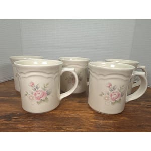 Pfaltzgraff Tea Rose Coffee Cups- No Saucers- Set of 5