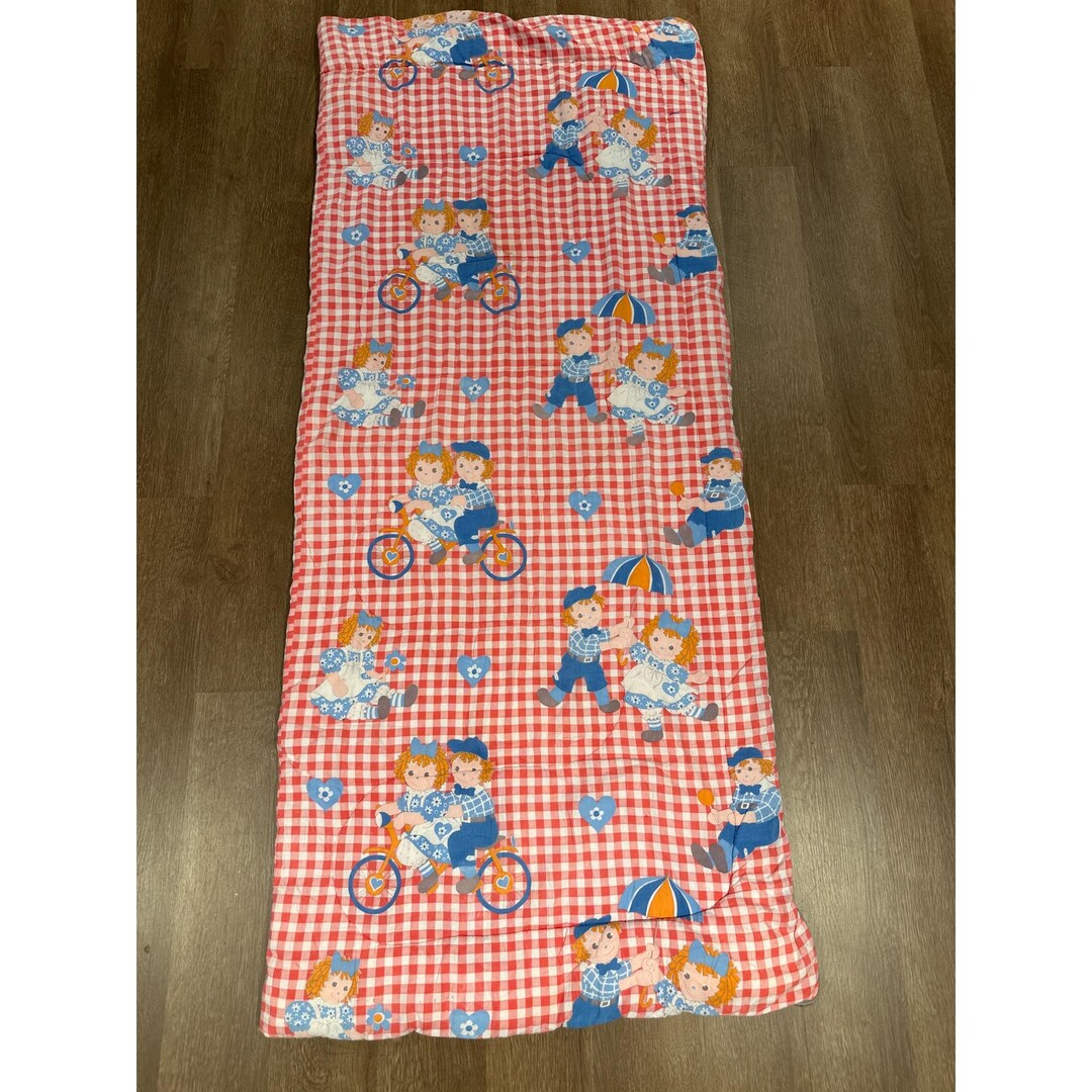 Vintage 1970's Raggedy Ann and Andy Quilted Sleeping Bag 64"x32" Etsy