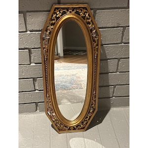 Hollywood Regency Vintage 1964 Mirror Syroco- 22&quot; x 9&quot;- Resin French Ornate Frame