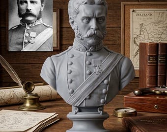 Gonville Bromhead Bust - British Officer - Sculpture - Home Office Decor Desk Accessories Office Decor Birthday Gift