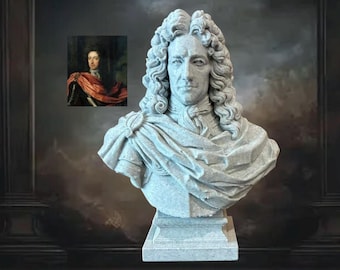 Guillermo III de Orange (Willem Hendrik van Oranje) – Busto Escultura, Decoración de oficina en casa Accesorios de escritorio decoración de oficina