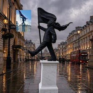 The Anonymous Street Artist statue London street art Statue - Modern Sculpture Street Art Decor - Graffiti Artist Figure - Unique Art
