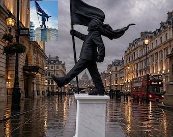 The Anonymous Street Artist statue London street art Statue - Modern Sculpture Street Art Decor - Graffiti Artist Figure - Unique Art