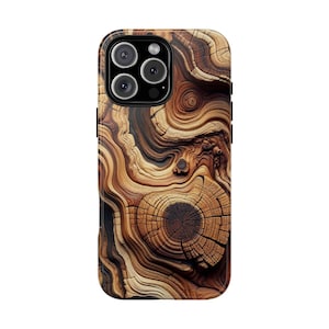 Phone Case, Wood Grain Tough iPhone Cover, Protective iPhone Case, Durable Case, Unique Gift for Him, Her, Birthday Present,