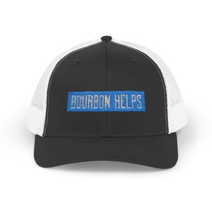 Bourbon Helps Trucker Hat: Distressed Vintage Style Baseball Cap
