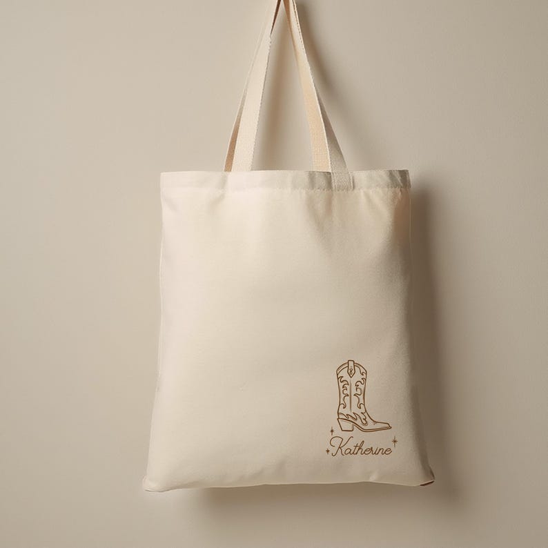 Custom Cowgirl Boot Bachelorette Tote Bag - Nashville Party Favor - Etsy