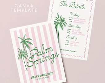 Spersonalizowany plan podróży na wieczór panieński: Szablon Canva w Palm Springs