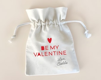 Personalized Valentine’s Day Favor: Be My Valentine Gift Bag, Kids Valentine Pouch
