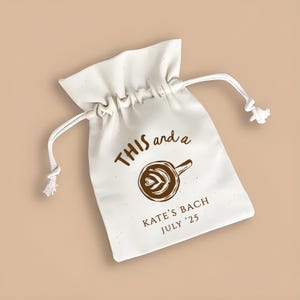 Personalized Hangover Kit Bag: Custom Cotton Bachelorette Favor, Croissant Gift Pouch
