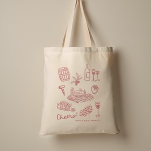 Vineyard Doodle Wedding Tote: Wine Country Wedding Welcome Bag