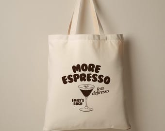 Custom Bachelorette Party Tote Bag: Espresso Martini Design