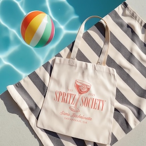 Custom Aperol Spritz Cotton Tote Bag: Bachelorette Party Favor