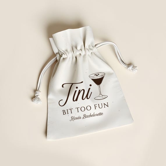Custom Hangover Kit Bag: Bachelorette Party Favor, Espresso Martini Tini Bit Tipsy