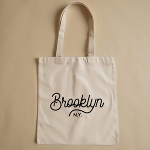 Brooklyn Canvas Tote Bag: New York City Gift or Souvenir