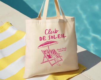 Custom Bachelorette Party Tote Bag: Miami Beach Favor