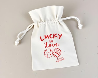 Vegas Hangover Kit: Custom Cotton Bachelorette Favor Pouch